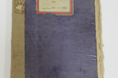Original shape of cover and binding covered with primitive protection with resulting damage